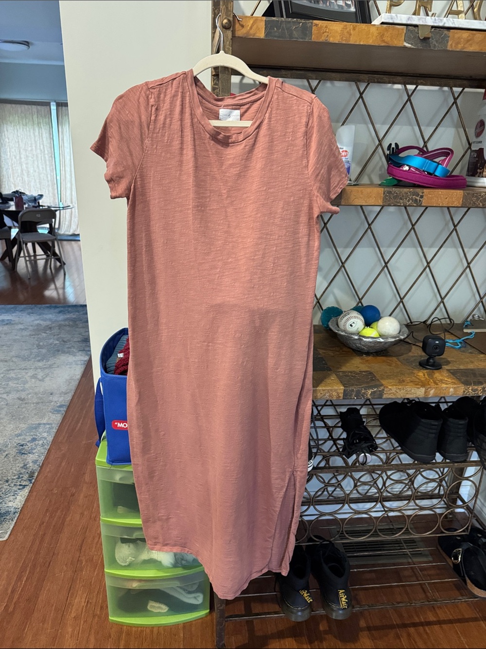 Lou & Grey Dusty Rose Short Sleeve Midi Dress